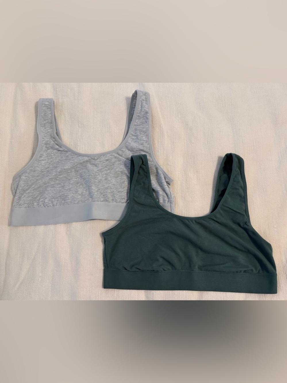 Auden Scoop Neck Bralette Duo - Light Gray & Deep Teal